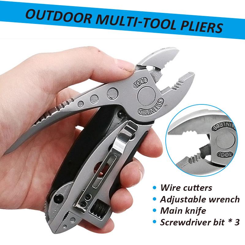 Multi Tool Verstellbarer Schraubenschlüssel, Taschenschlüssel, Schraubendreher für Outdoor Camping Radfahren Reparieren DIY Arbeit