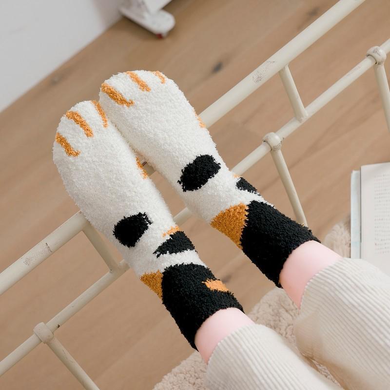 Winter Cat Claws Cute Thick Warm Sleep Floor Socks