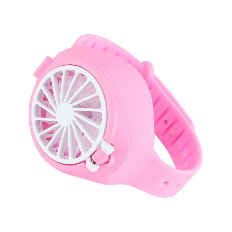 2020 New Design Personal Portable Wearable USB Rechargeable Watch Fan mini three-speed silent electric fan