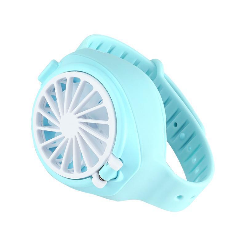 2020 New Design Personal Portable Wearable USB Rechargeable Watch Fan mini three-speed silent electric fan