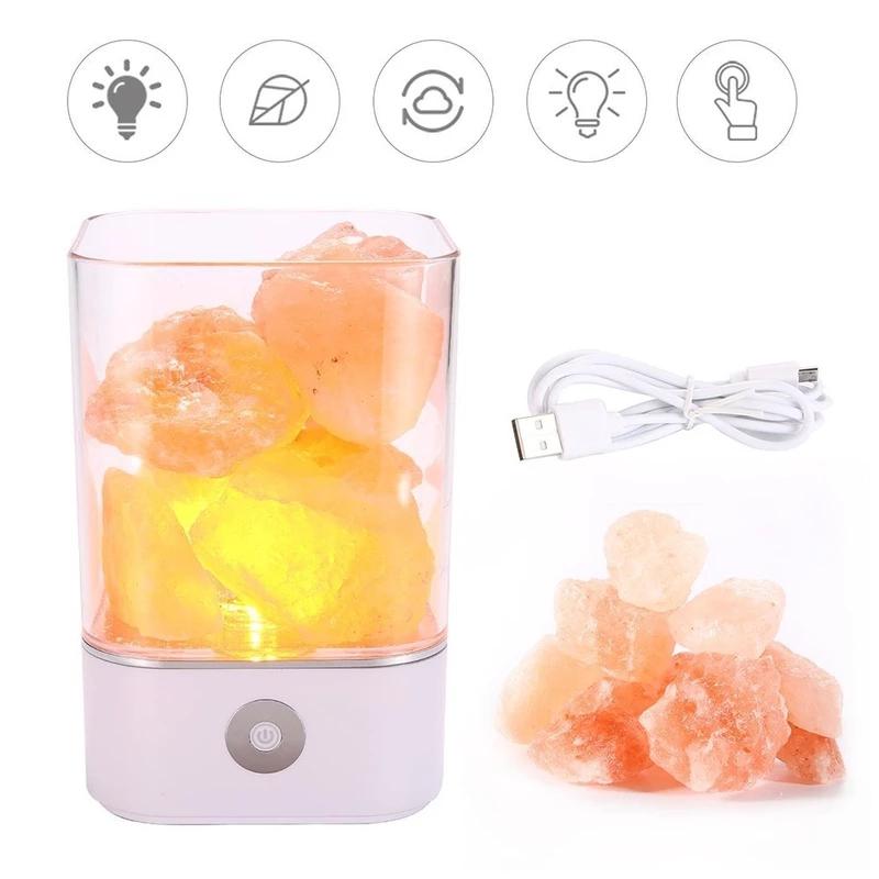 2019 HIMALAYAN CRYSTAL SALT LAMP COLOR DIMMER LED AIR PURIFIER NIGHT LIGHT